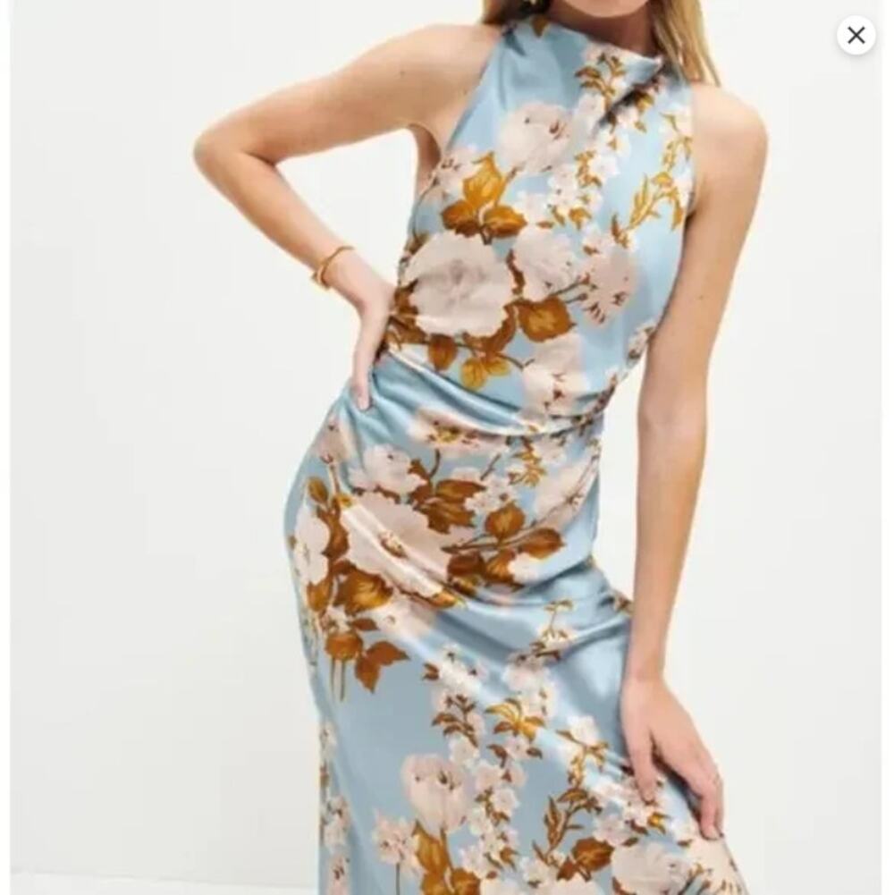 Reformation Casette Serene Silk Midi Dress Size 6